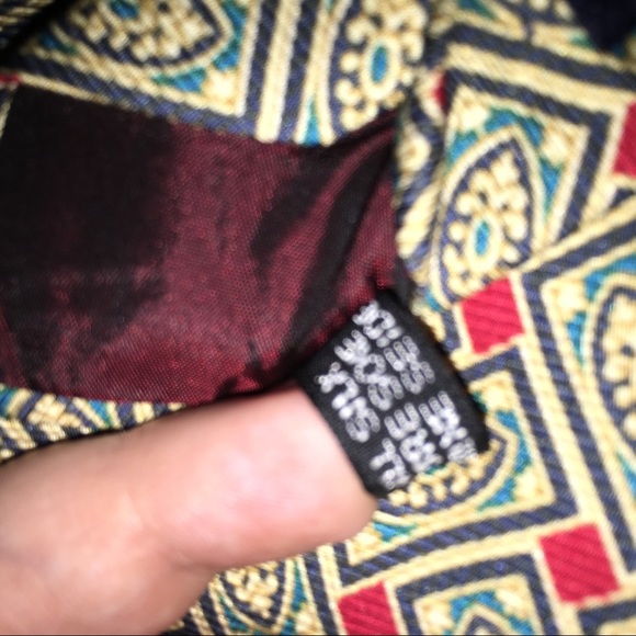 Burberry Silk Mens Patterned Gold Neck Tie - Picture 8 of 8